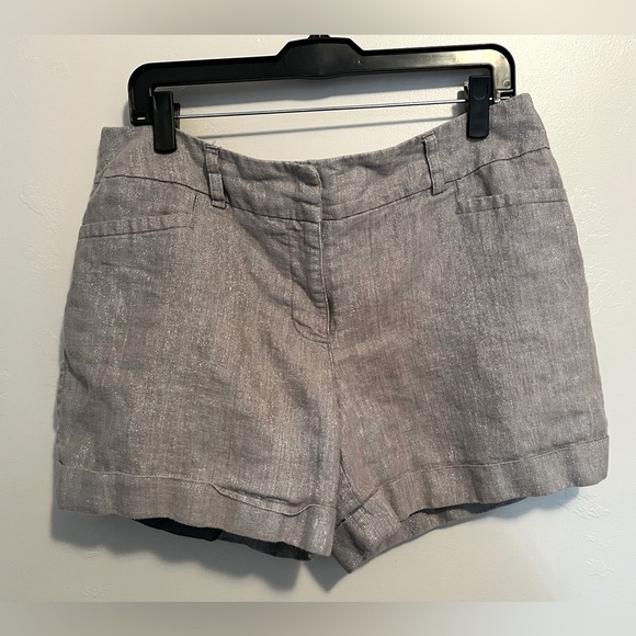 Apt. 9 Gray Metallic Women's Linen Shorts - Picture 1 of 10